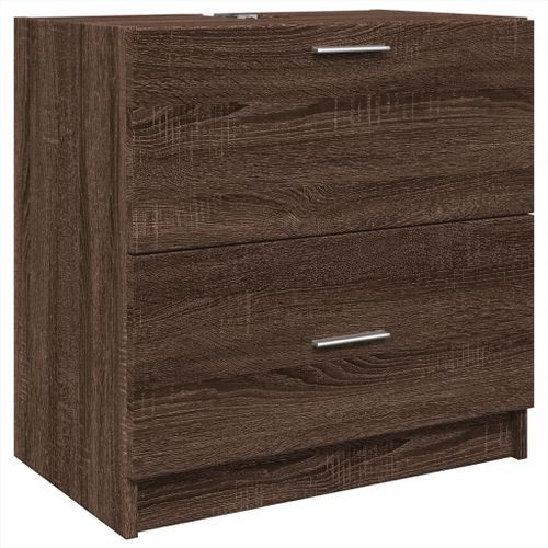 Meuble d'évier chêne marron 59x37x59 cm bois d'ingénierie - Photo n°2; ?>