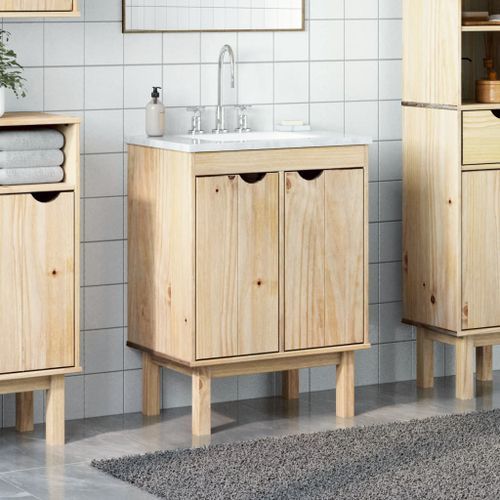 Meuble de lavabo de salle de bain OTTA 59x40x80 cm bois massif - Photo n°3; ?>