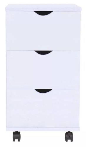 Meuble de rangement 3 tiroirs bois blanc Kapci - Photo n°2; ?>