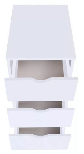 Meuble de rangement 3 tiroirs bois blanc Kapci - Photo n°3; ?>