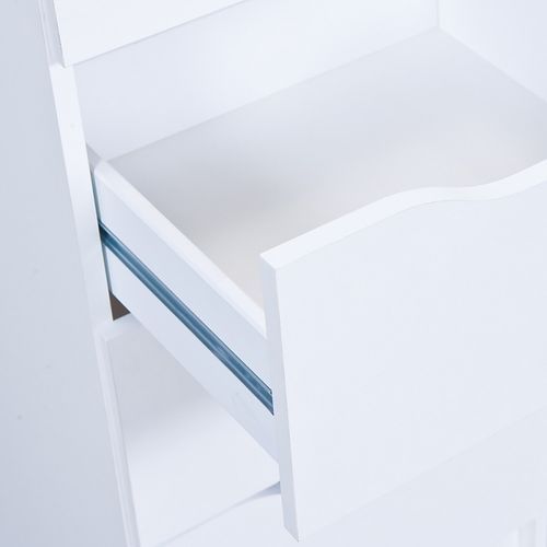 Meuble de rangement 3 tiroirs bois mélaminé blanc Bakus - Photo n°3; ?>