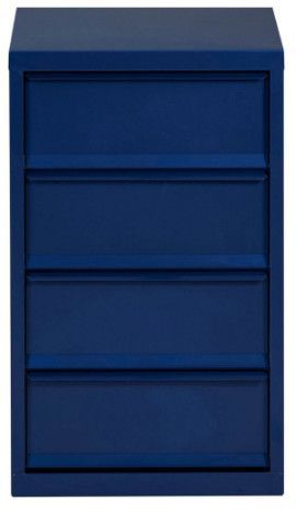 Meuble de rangement 4 cases métal bleu nuit nacré Lebo - Photo n°3; ?>