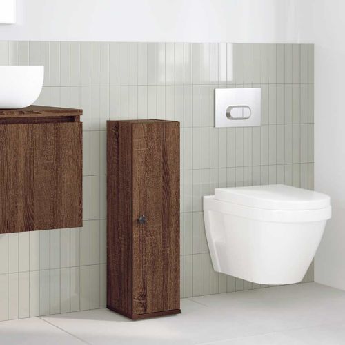 Meuble de salle de bain avec porte-rouleau chêne marron - Photo n°3; ?>