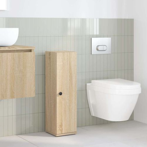 Meuble de salle de bain avec porte-rouleau chêne sonoma - Photo n°3; ?>