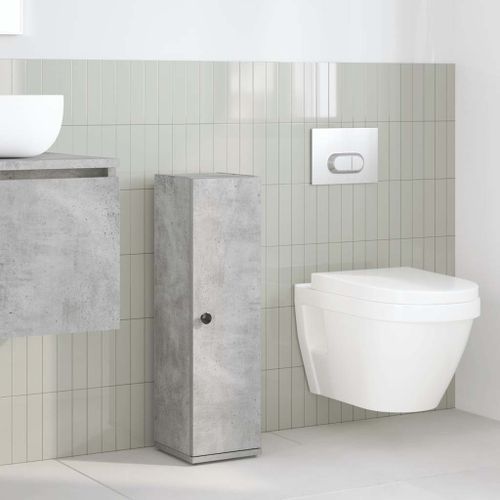 Meuble de salle de bain avec porte-rouleau gris béton - Photo n°3; ?>