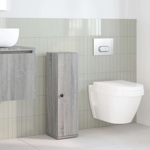 Meuble de salle de bain avec porte-rouleau sonoma gris - Photo n°3; ?>