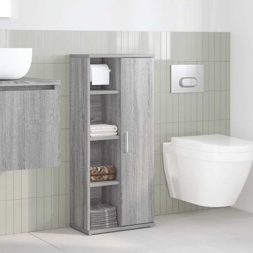 Meuble de salle de bain avec porte-rouleau sonoma gris - Photo n°3; ?>