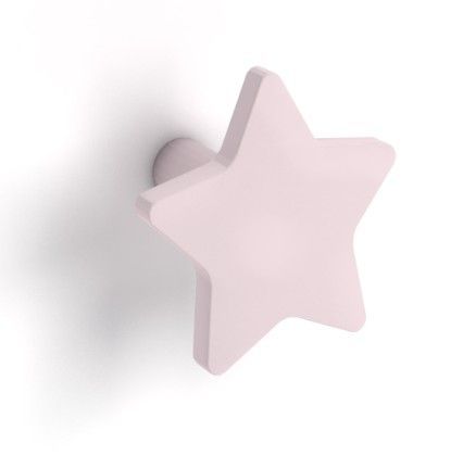 Meuble penderie blanc avec miroir sans pieds et patère étoile rose - Photo n°2; ?>
