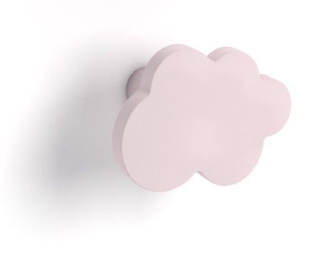 Meuble penderie blanc avec miroir sans pieds et patère nuage rose - Photo n°2; ?>