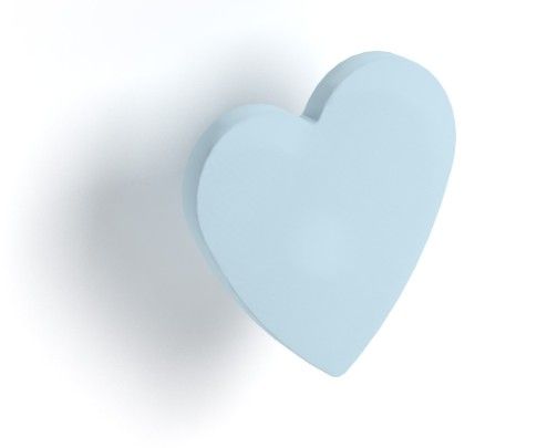 Meuble penderie bleu avec miroir sans pieds et patère coeur bleu - Photo n°2; ?>