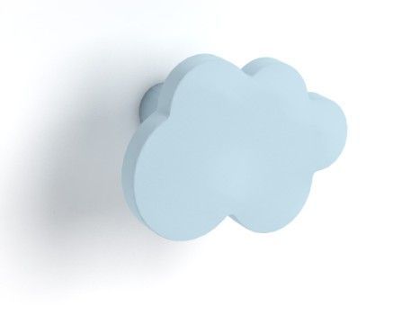 Meuble penderie bleu avec miroir sans pieds et patère nuage bleu - Photo n°2; ?>