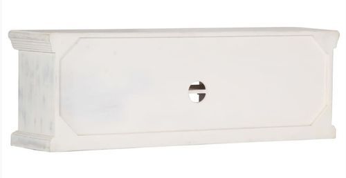 Meuble TV 1 porte 2 tiroirs manguier massif blanc brossé Pili - Photo n°3; ?>