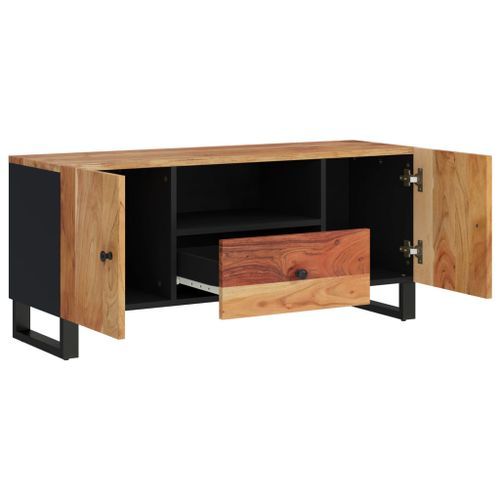 Meuble TV 105x33,5x46 cm bois d'acacia solide et d'ingénierie - Photo n°3; ?>