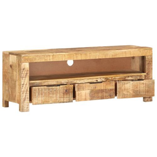 Meuble TV 110x30x40 cm Bois de manguier brut - Photo n°3; ?>