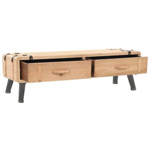 Meuble TV 110x33x35 cm Bois de sapin massif - Photo n°3; ?>