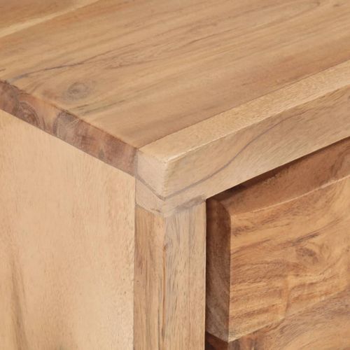 Meuble TV 120x30x42 cm Bois massif d'acacia avec bord naturel - Photo n°2; ?>