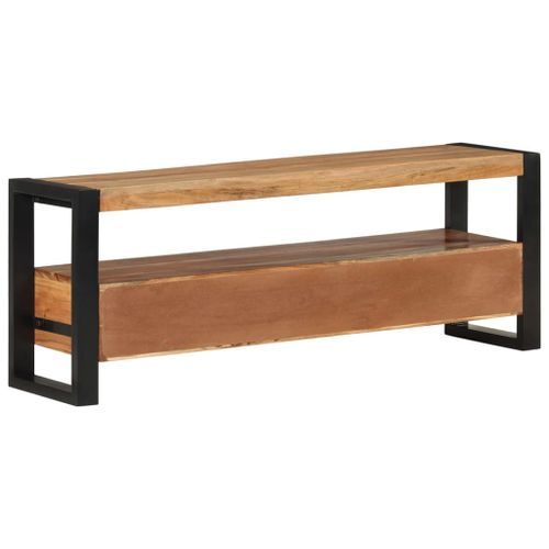 Meuble TV 120x30x45 cm bois d'acacia massif - Photo n°3; ?>