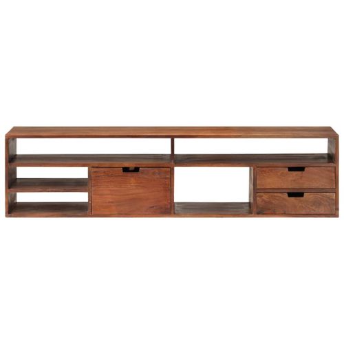 Meuble TV 140x30x35 cm Bois d'acacia massif - Photo n°3; ?>