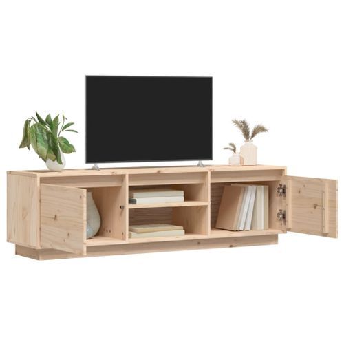 Meuble TV 140x35x40 cm Bois de pin massif - Photo n°3; ?>