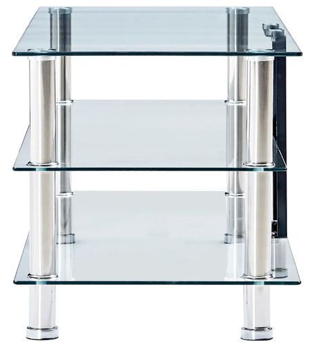 Meuble TV 3 niveaux verre trempé transparent Diana L 150 - Photo n°3; ?>