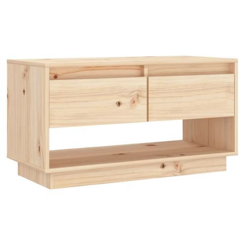 Meuble TV 74x34x40 cm Bois de pin massif - Photo n°2; ?>