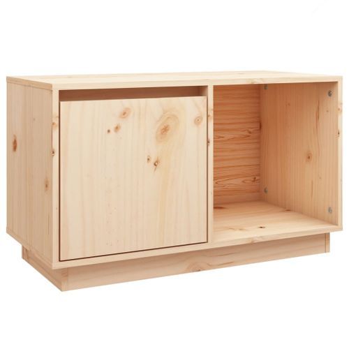 Meuble TV 74x35x44 cm Bois de pin massif - Photo n°2; ?>