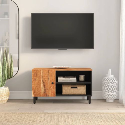 Meuble TV 80x33x46 cm bois d'acacia massif - Photo n°3; ?>