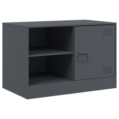 Meuble TV anthracite 67x39x44 cm acier - Photo n°2; ?>