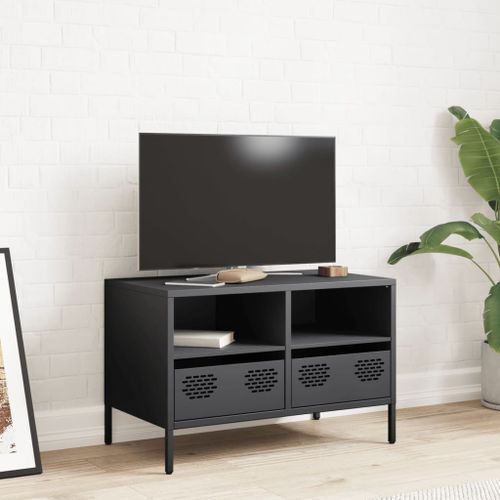 Meuble TV anthracite 68x39x43,5 cm acier laminé à froid - Photo n°3; ?>