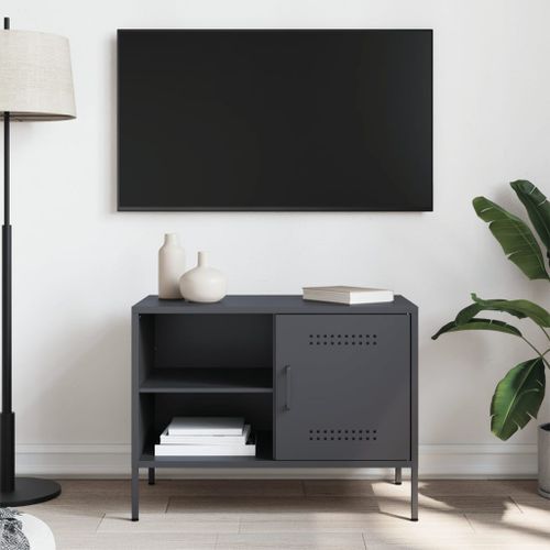 Meuble TV anthracite 68x39x50,5 cm acier - Photo n°3; ?>