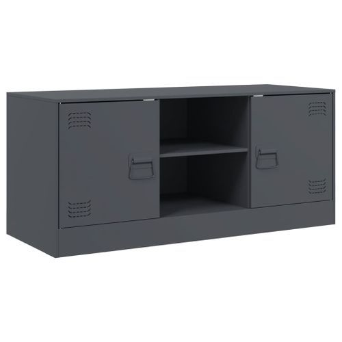 Meuble TV anthracite 99x39x44 cm acier - Photo n°2; ?>