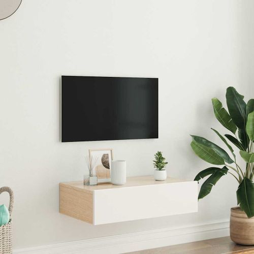 Meuble TV avec éclairage LED blanc 60x35x15,5 cm - Photo n°3; ?>