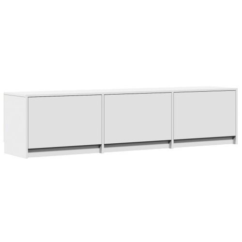 Meuble TV avec LED blanc 165x34x40 cm bois d'ingénierie - Photo n°3; ?>