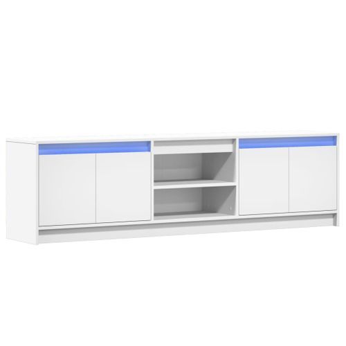 Meuble TV avec LED blanc 180x34x50 cm bois d'ingénierie - Photo n°3; ?>