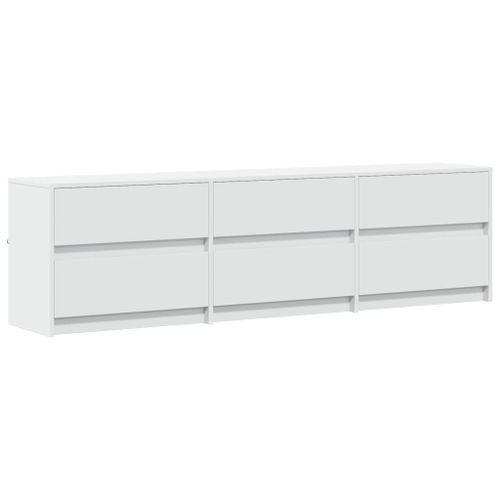 Meuble TV avec LED blanc 180x34x50 cm bois d'ingénierie - Photo n°3; ?>