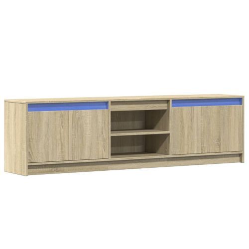 Meuble TV avec LED chêne sonoma 180x34x50 cm bois d'ingénierie - Photo n°3; ?>