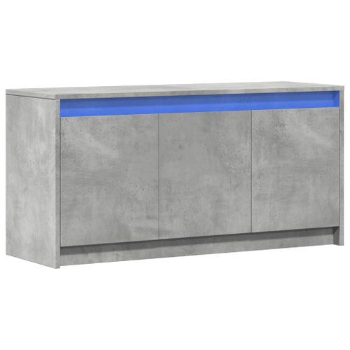 Meuble TV avec LED gris béton 100x34x50 cm bois d'ingénierie - Photo n°3; ?>