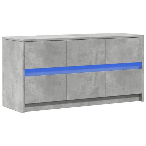 Meuble TV avec LED gris béton 100x34x50 cm bois d'ingénierie - Photo n°3; ?>