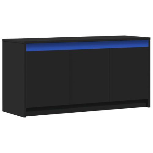 Meuble TV avec LED noir 100x34x50 cm bois d'ingénierie - Photo n°3; ?>