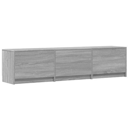 Meuble TV avec LED sonoma gris 165x34x40 cm bois d'ingénierie - Photo n°3; ?>