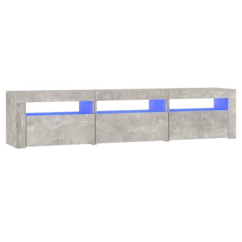 Meuble TV avec lumières LED Gris béton 180x35x40 cm - Photo n°2; ?>