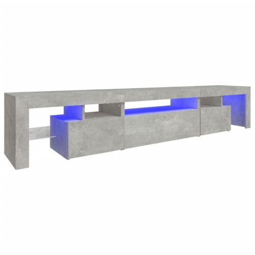 Meuble TV avec lumières LED Gris béton 215x36,5x40 cm - Photo n°2; ?>