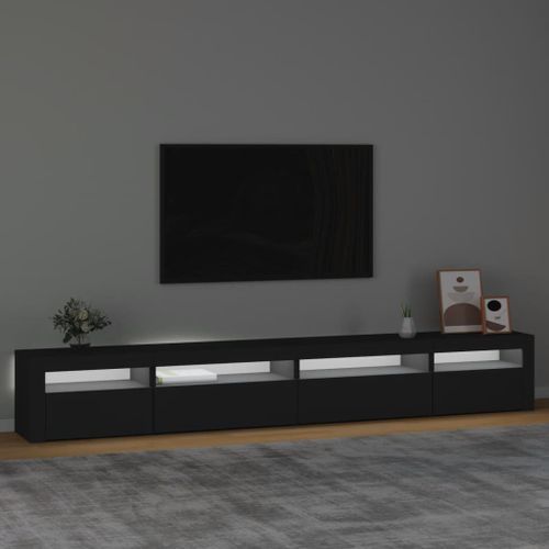 Meuble TV avec lumières LED Noir 270x35x40 cm - Photo n°3; ?>