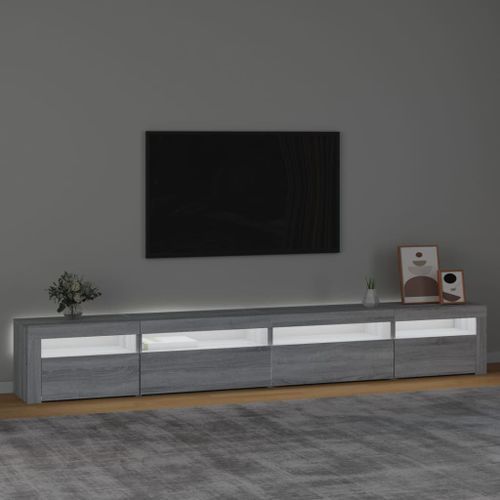 Meuble TV avec lumières LED Sonoma gris 270x35x40 cm - Photo n°3; ?>