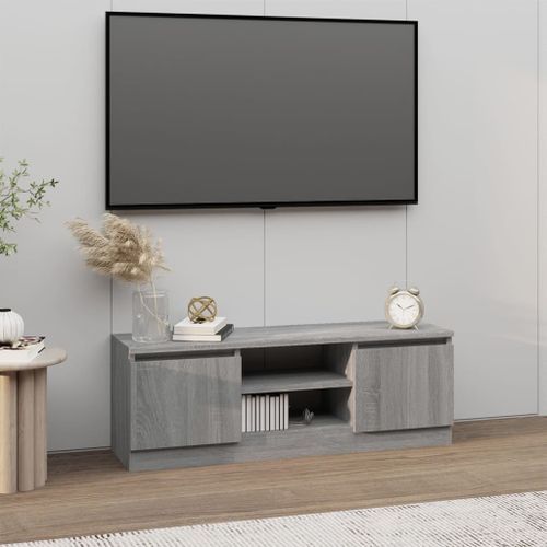 Meuble TV avec porte Sonoma gris 102x30x36 cm - Photo n°2; ?>