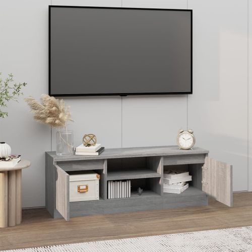 Meuble TV avec porte Sonoma gris 102x30x36 cm - Photo n°3; ?>