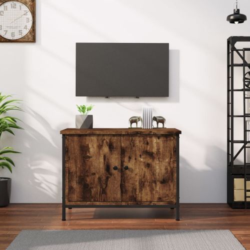 Meuble TV avec portes chêne sonoma 60x35x45cm bois d'ingénierie - Photo n°2; ?>