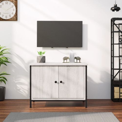 Meuble TV avec portes sonoma gris 60x35x45 cm bois d'ingénierie - Photo n°2; ?>