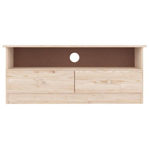 Meuble TV avec tiroirs ALTA 100x35x41 cm bois massif de pin - Photo n°3; ?>