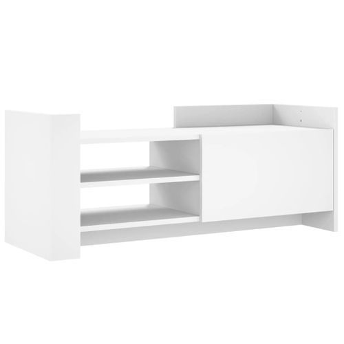 Meuble TV Blanc 100x35x40 cm Bois d'ingénierie - Photo n°2; ?>